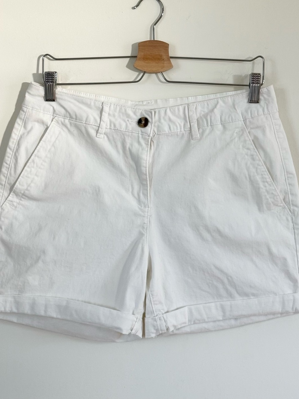 Dex White Cotton Mom Shorts